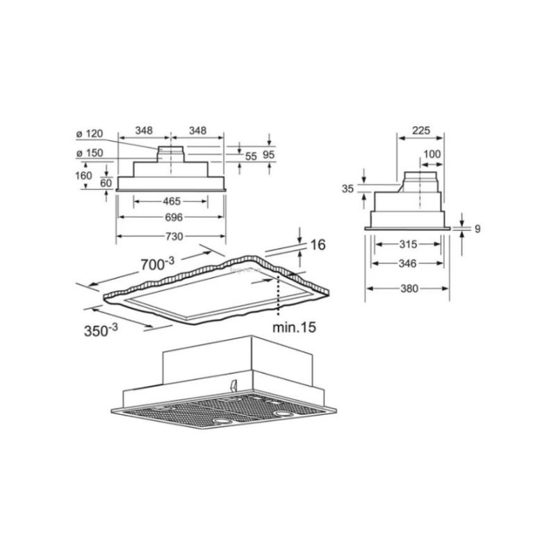 Kích thước của Máy hút mùi Bosch DHL755B Kích thước của Máy hút mùi Bosch DHL755B