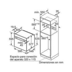 Kích thước của Lò nướng Bosch HBG673BS1F