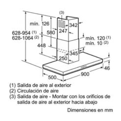 Máy hút mùi Bosch DWB098E51 3 Kích thước Máy Hút Mùi Bosch DWB098E51