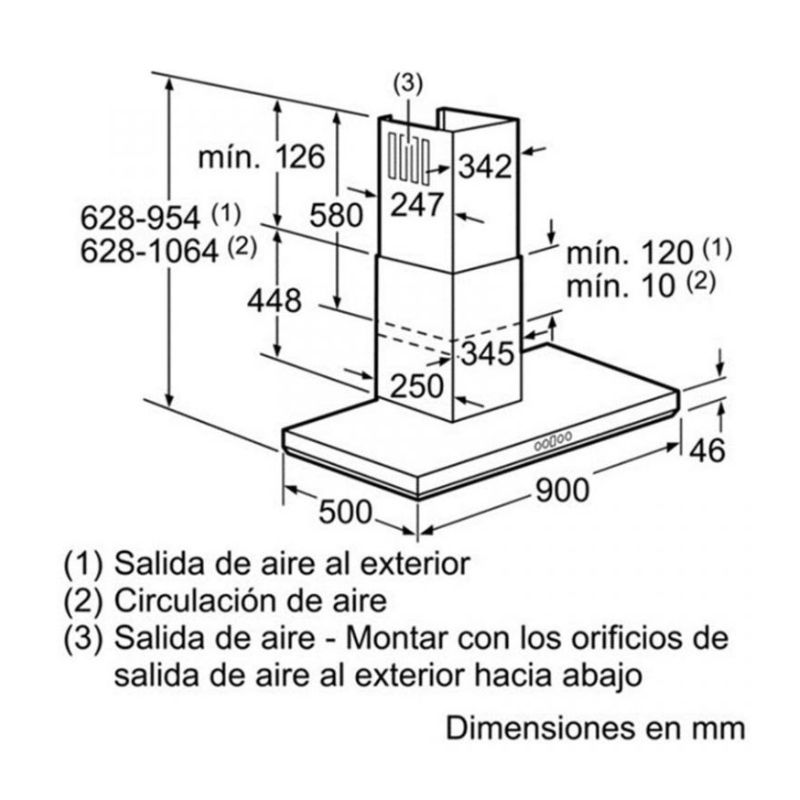 Kích thước Máy Hút Mùi Bosch DWB098E51 Kích thước Máy Hút Mùi Bosch DWB098E51
