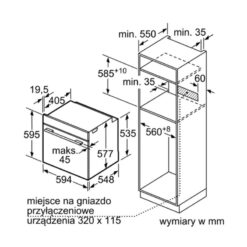Kích thước Lò Nướng Bosch HBG634BS1
