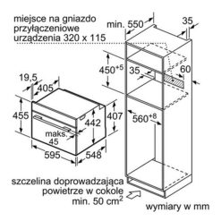 Lò nướng kết hợp vi sóng Bosch CMG633BW1 3 Kích thước lò nướng kết hợp vi sóng Bosch CMG633BW1