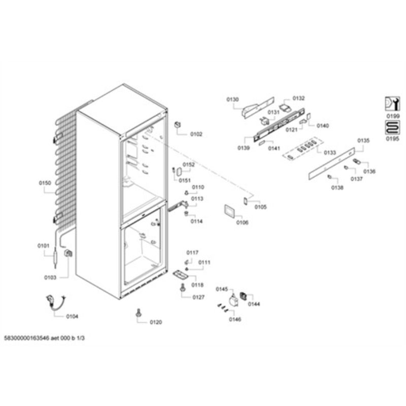 Kích thước tủ lạnh Bosch KGV39VW31 Kích thước tủ lạnh Bosch KGV39VW31