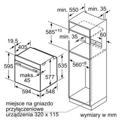 Kích thước lò nướng Bosch HBG636NS1