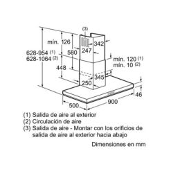 Kích thước máy hút mùi treo tường Bosch DWB091U50