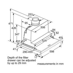 Kích thước máy hút mùi âm tủ Bosch DFS067A50