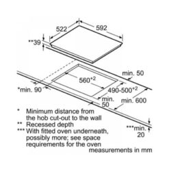 Bếp hồng ngoại Bosch PKK651FP1E 5 Kích thước Bếp hồng ngoại Bosch PKK651FP1E