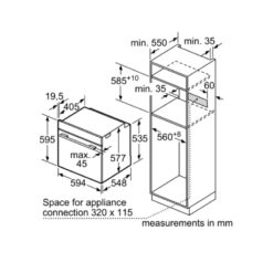 Lò nướng Bosch HBG633BS1A 3 Kích thước Lò nướng Bosch HBG633BS1A