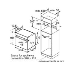 Kích thước Lò nướng Bosch HBG655HS1A
