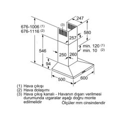 Kích thước máy hút mùi treo tường Bosch DWQ66DM50