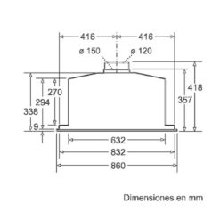 Kích thước Máy hút mùi âm tủ Bosch DHL885C
