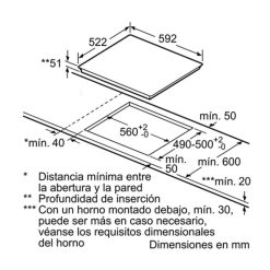 Kích thước bếp từ Bosch PID631BB3E