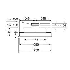 Kích thước máy hút mùi Bosch DHL775BL