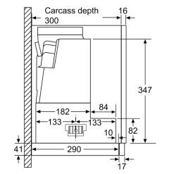 Kích thước máy hút mùi âm tủ Bosch DFS097A51