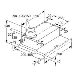 Kích thước máy hút mùi Bosch DFM064W54 Series 2